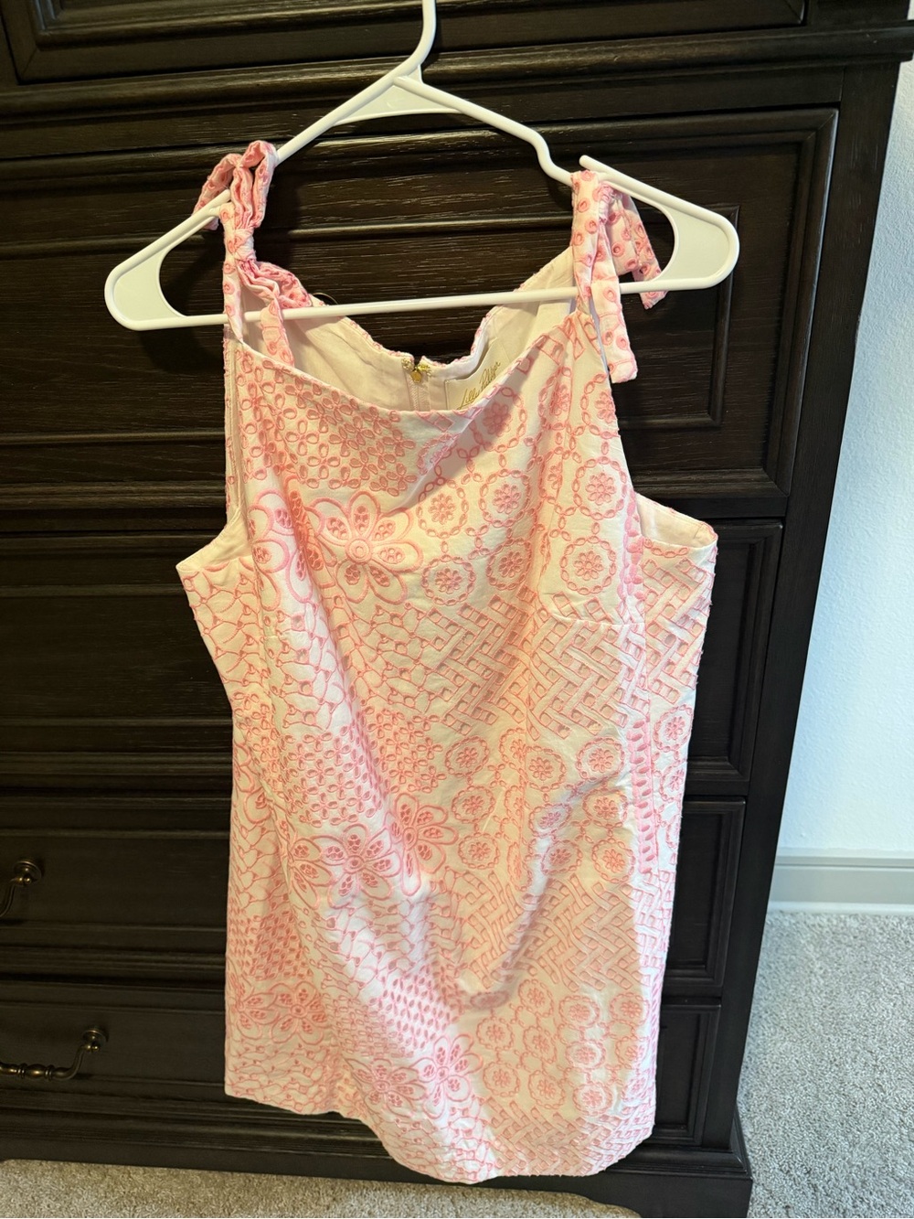 Lilly Pulitzer Pink & White Tie-Shoulder Shift Dress